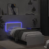 Sengeramme med hodegavl og LED-lys hvit 75x190 cm