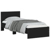 Sengeramme med hodegavl og LED-lys svart 75x190 cm