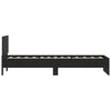 Sengeramme med hodegavl og LED-lys svart 75x190 cm