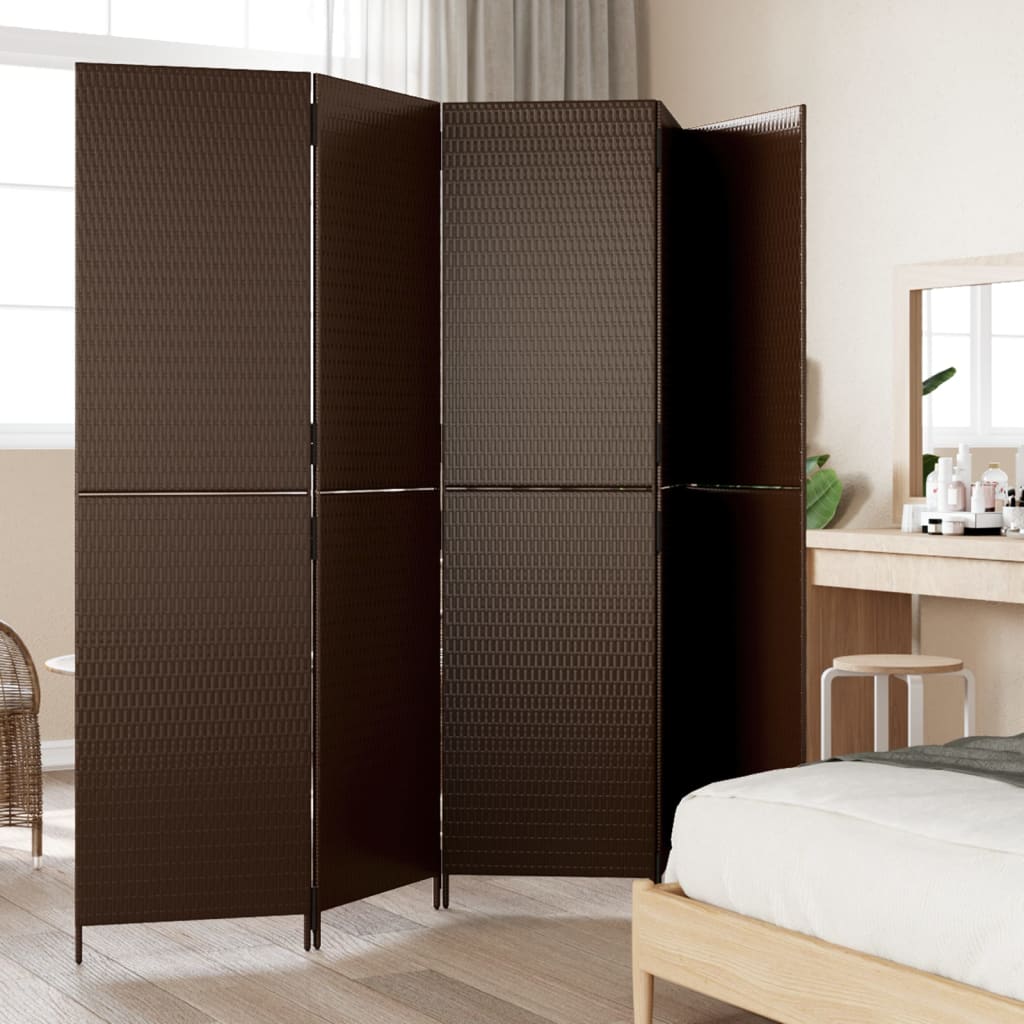 Romdeler 5 paneler brun polyrotting