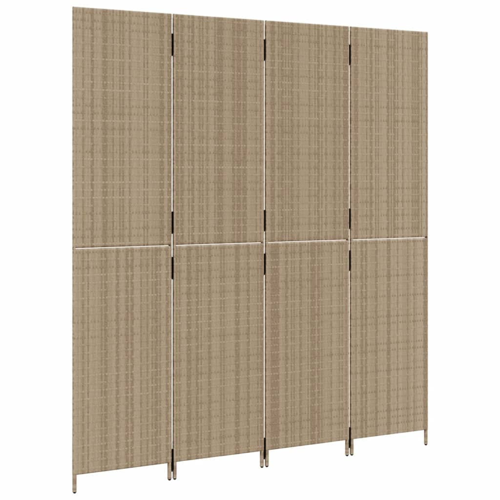 Romdeler 4 paneler beige polyrotting