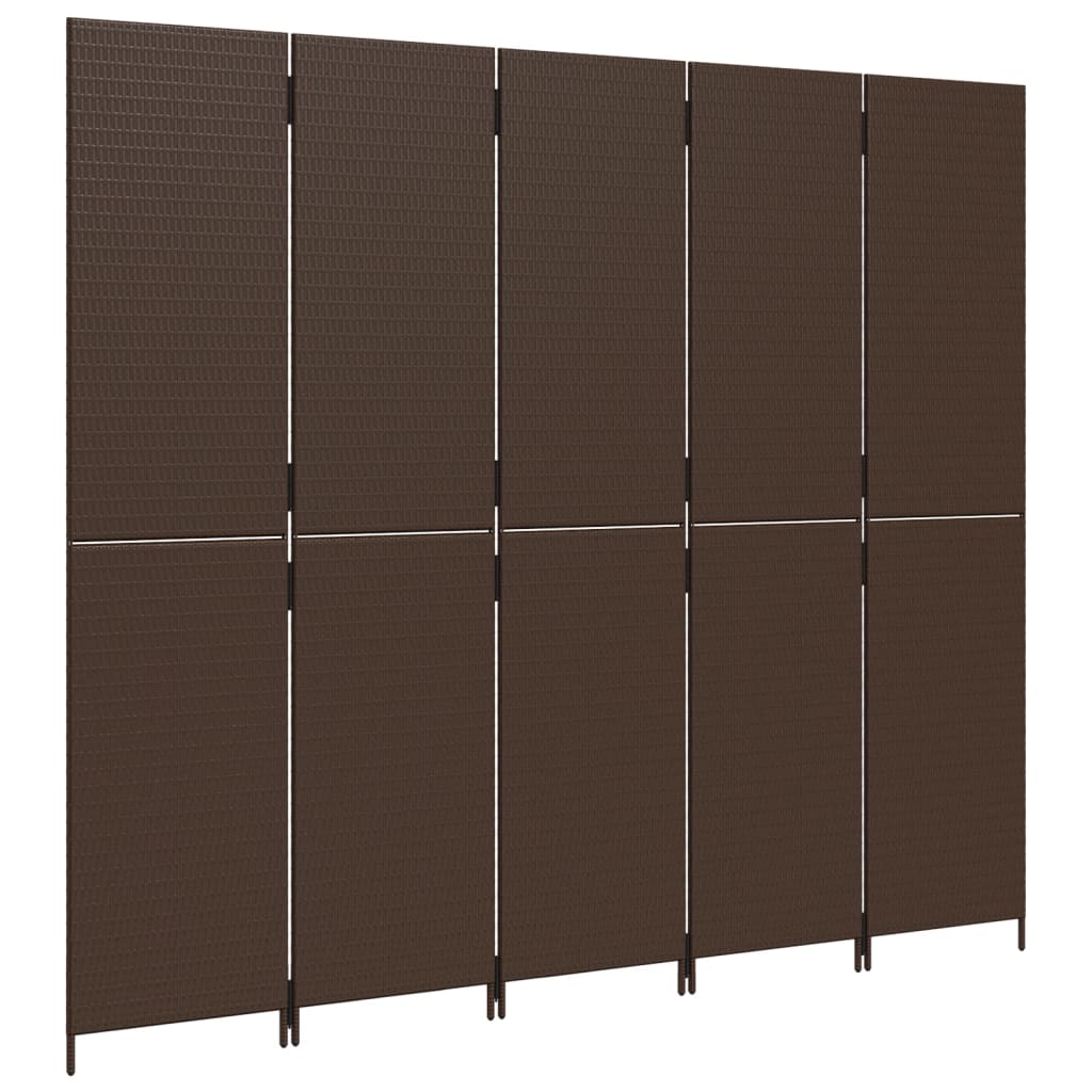 Romdeler 5 paneler brun polyrotting