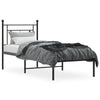Sengeramme i metall med hodegavl svart 75x190 cm