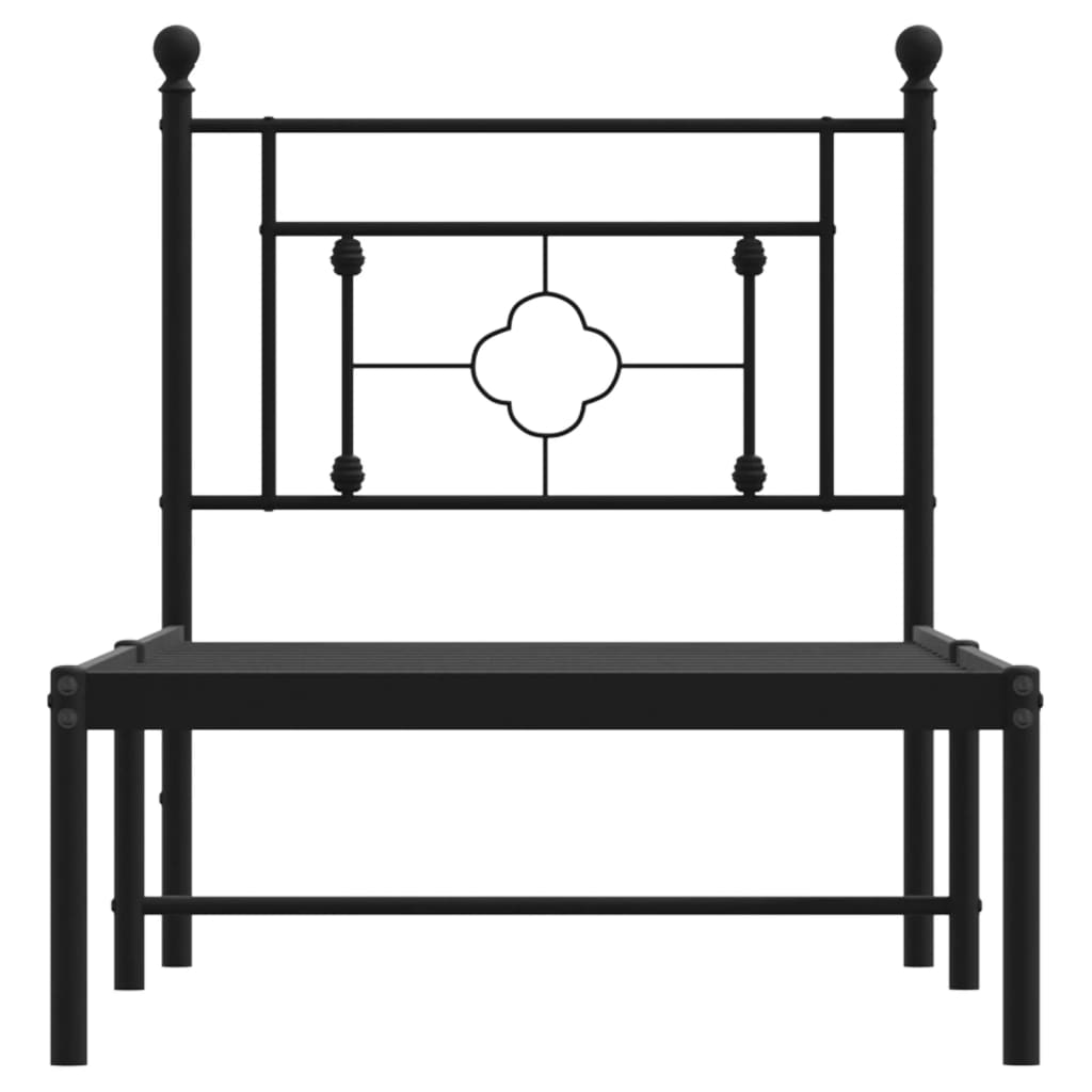 Sengeramme i metall med hodegavl svart 75x190 cm
