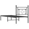 Sengeramme i metall med hodegavl svart 75x190 cm