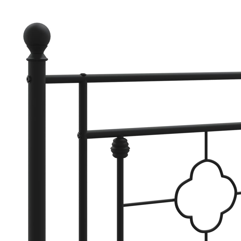 Sengeramme i metall med hodegavl svart 75x190 cm