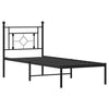 Sengeramme i metall med hodegavl svart 80x200 cm