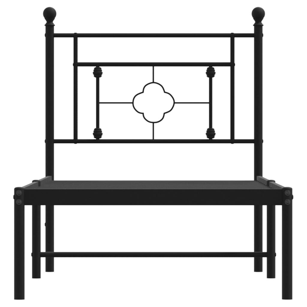 Sengeramme i metall med hodegavl svart 80x200 cm