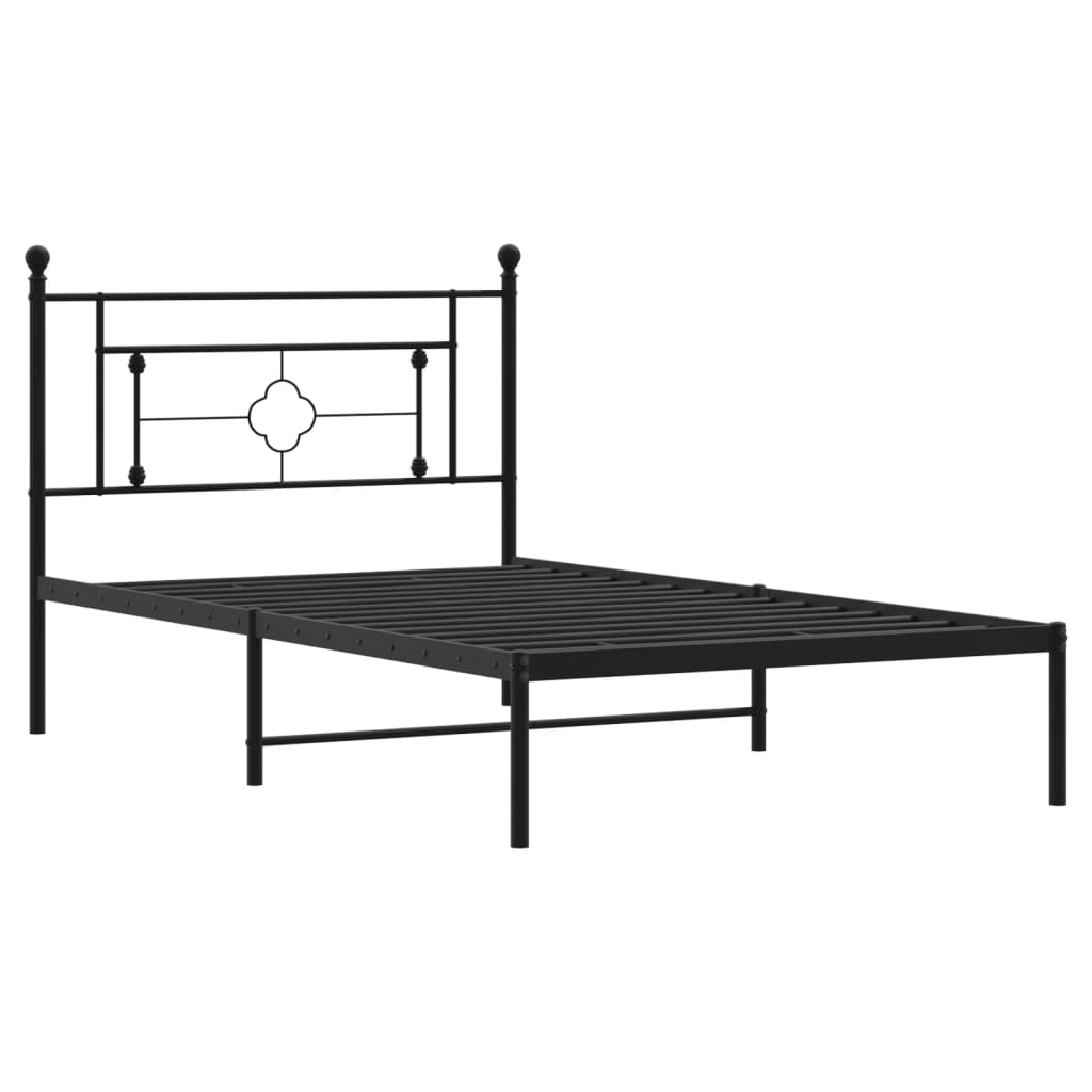 Sengeramme i metall med hodegavl svart 107x203 cm