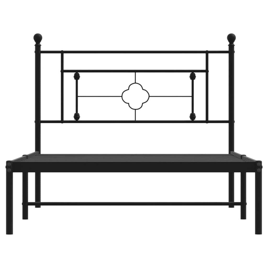 Sengeramme i metall med hodegavl svart 107x203 cm