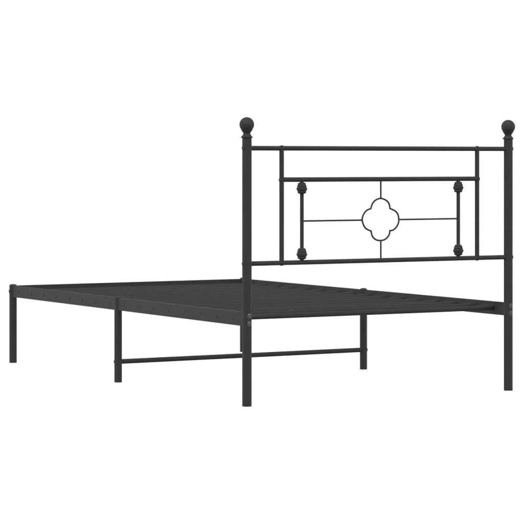 Sengeramme i metall med hodegavl svart 107x203 cm