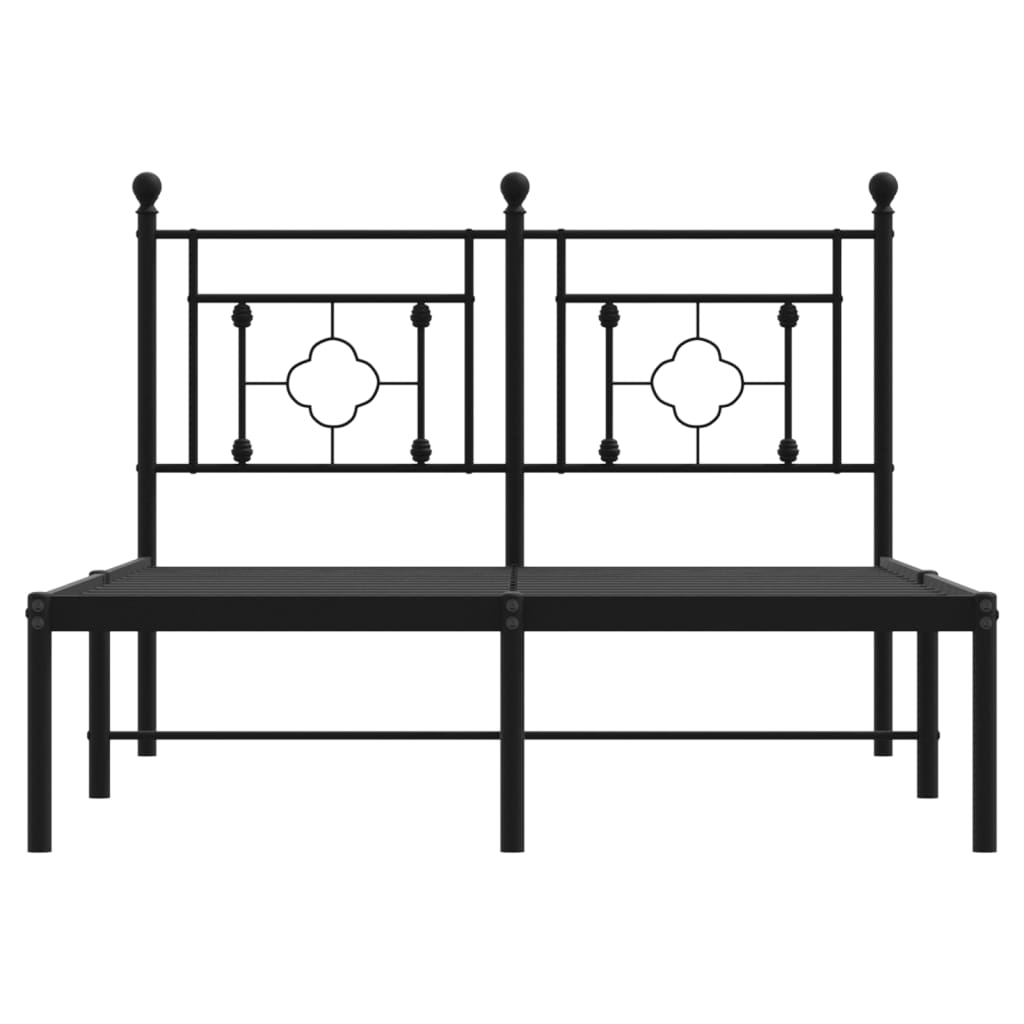 Sengeramme i metall med hodegavl svart 120x190 cm