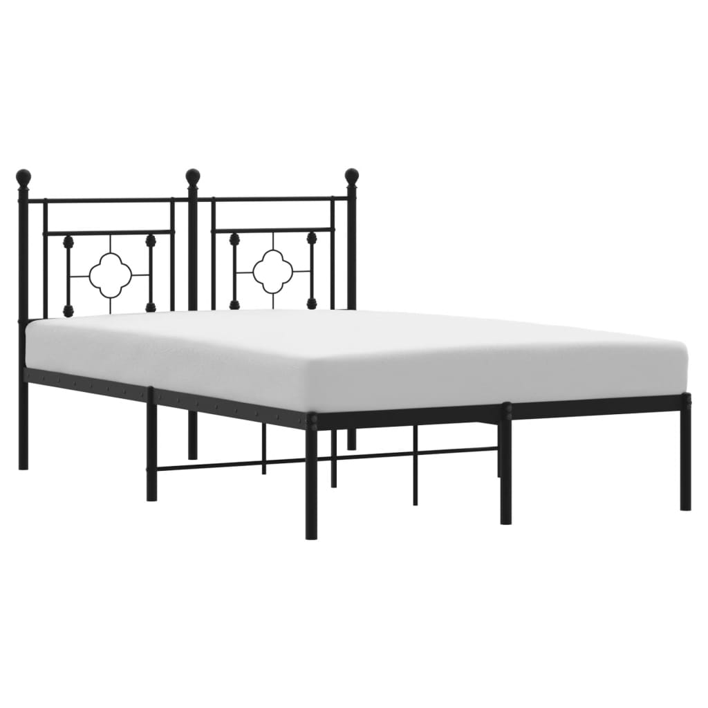 Sengeramme i metall med sengegavl svart 120x200 cm