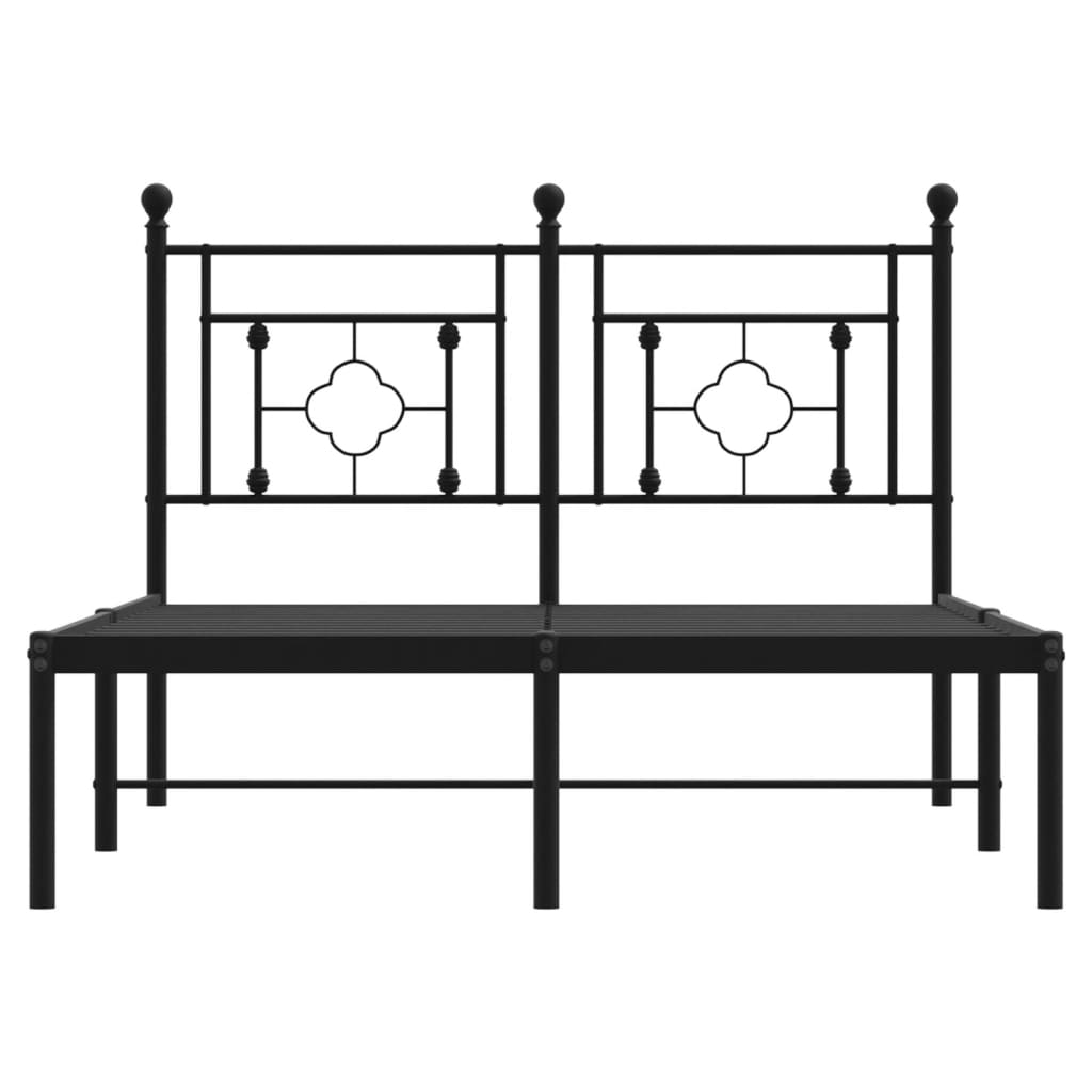 Sengeramme i metall med sengegavl svart 120x200 cm