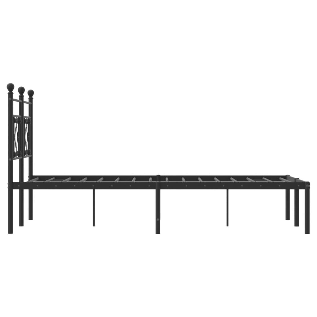 Sengeramme i metall med sengegavl svart 120x200 cm