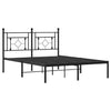 Sengeramme i metall med hodegavl svart 140x190 cm