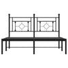 Sengeramme i metall med hodegavl svart 140x190 cm