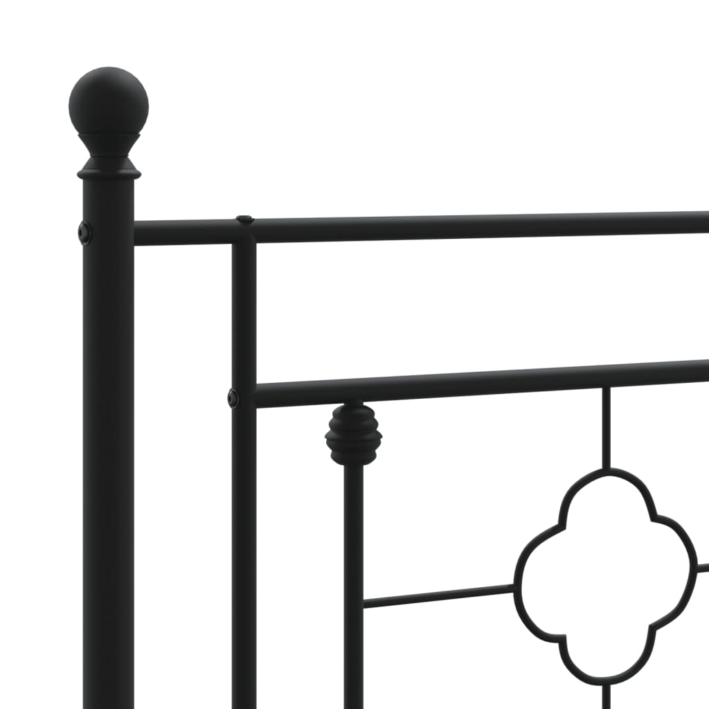 Sengeramme i metall med hodegavl svart 140x190 cm