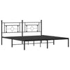 Sengeramme i metall med sengegavl svart 183x213 cm