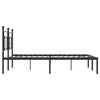 Sengeramme i metall med sengegavl svart 183x213 cm