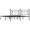 Sengeramme i metall med sengegavl svart 183x213 cm