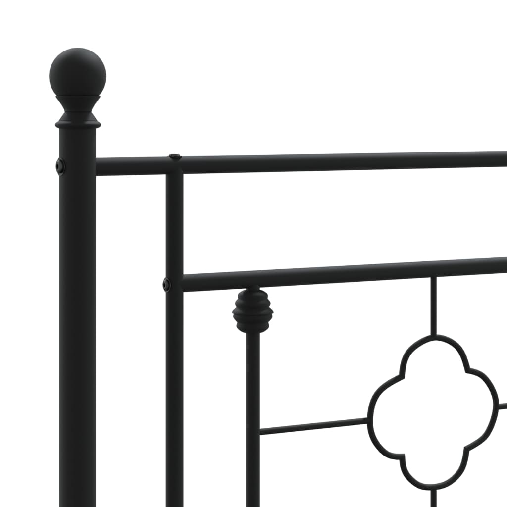 Sengeramme i metall med hode- og fotgavl svart 75x190 cm