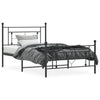 Sengeramme i metall med hode- og fotgavl svart 107x203 cm