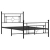 Sengeramme i metall med hode- og fotgavl svart 107x203 cm
