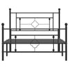 Sengeramme i metall med hode- og fotgavl svart 107x203 cm