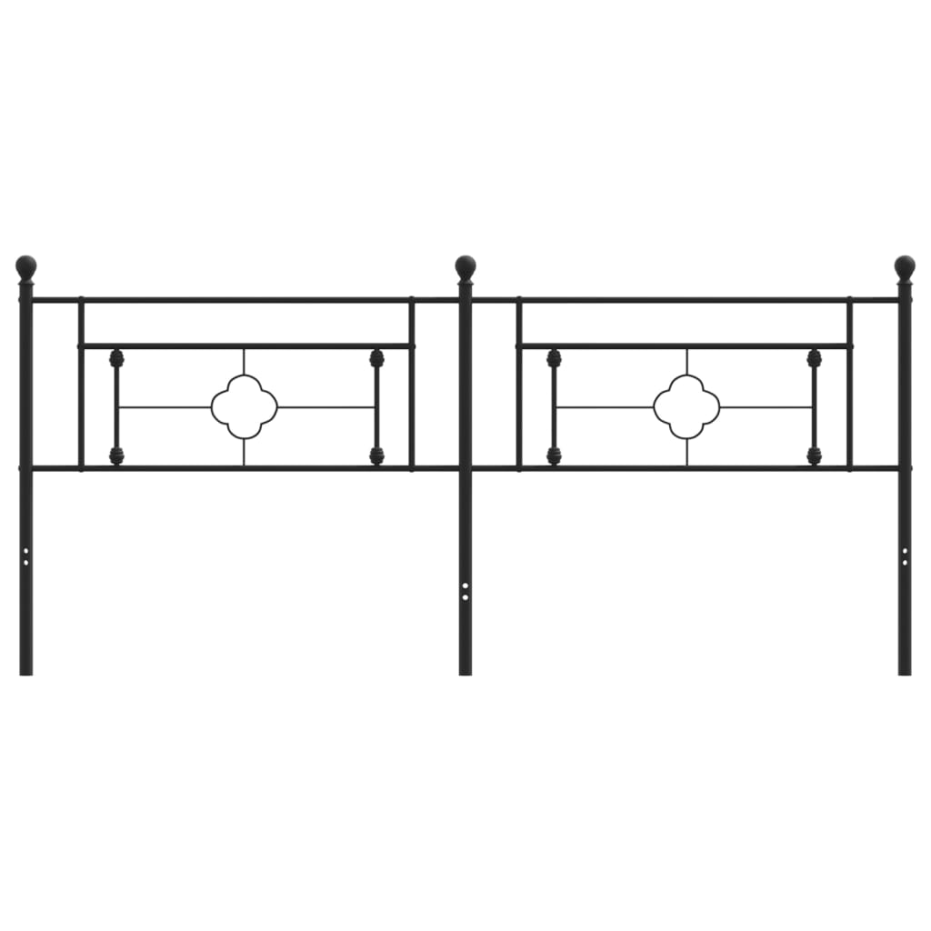 Utskiftbar sengegavl i metall svart 200 cm