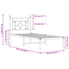 Sengeramme i metall med hodegavl hvit 80x200 cm