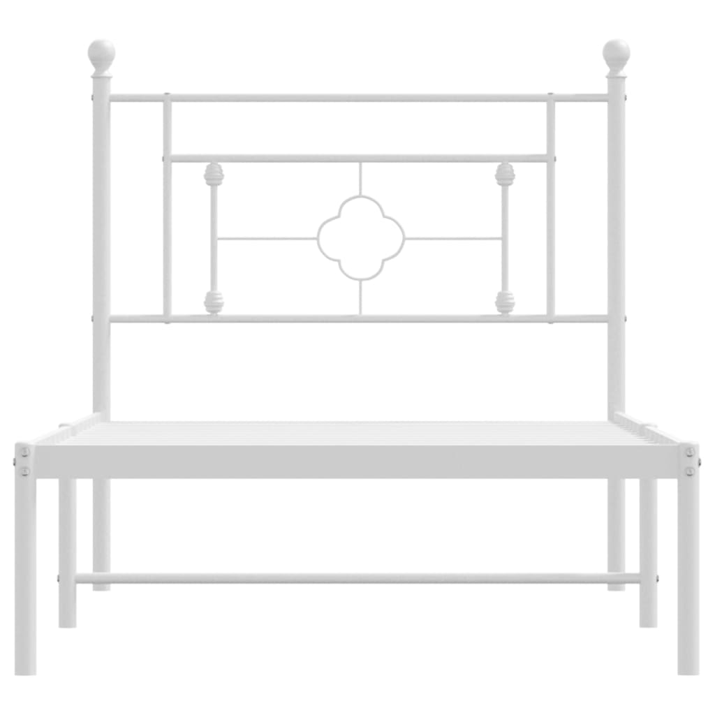 Sengeramme i metall med hodegavl hvit 90x200 cm