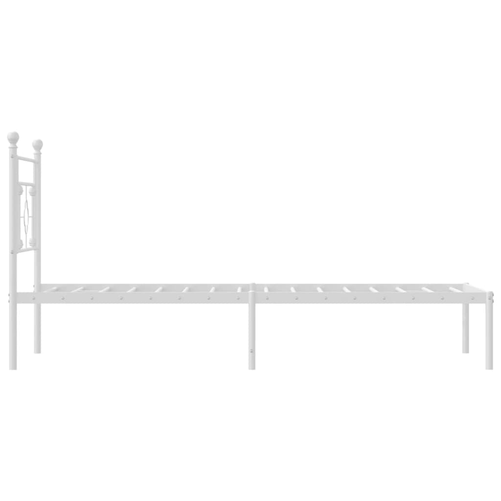 Sengeramme i metall med hodegavl hvit 90x200 cm