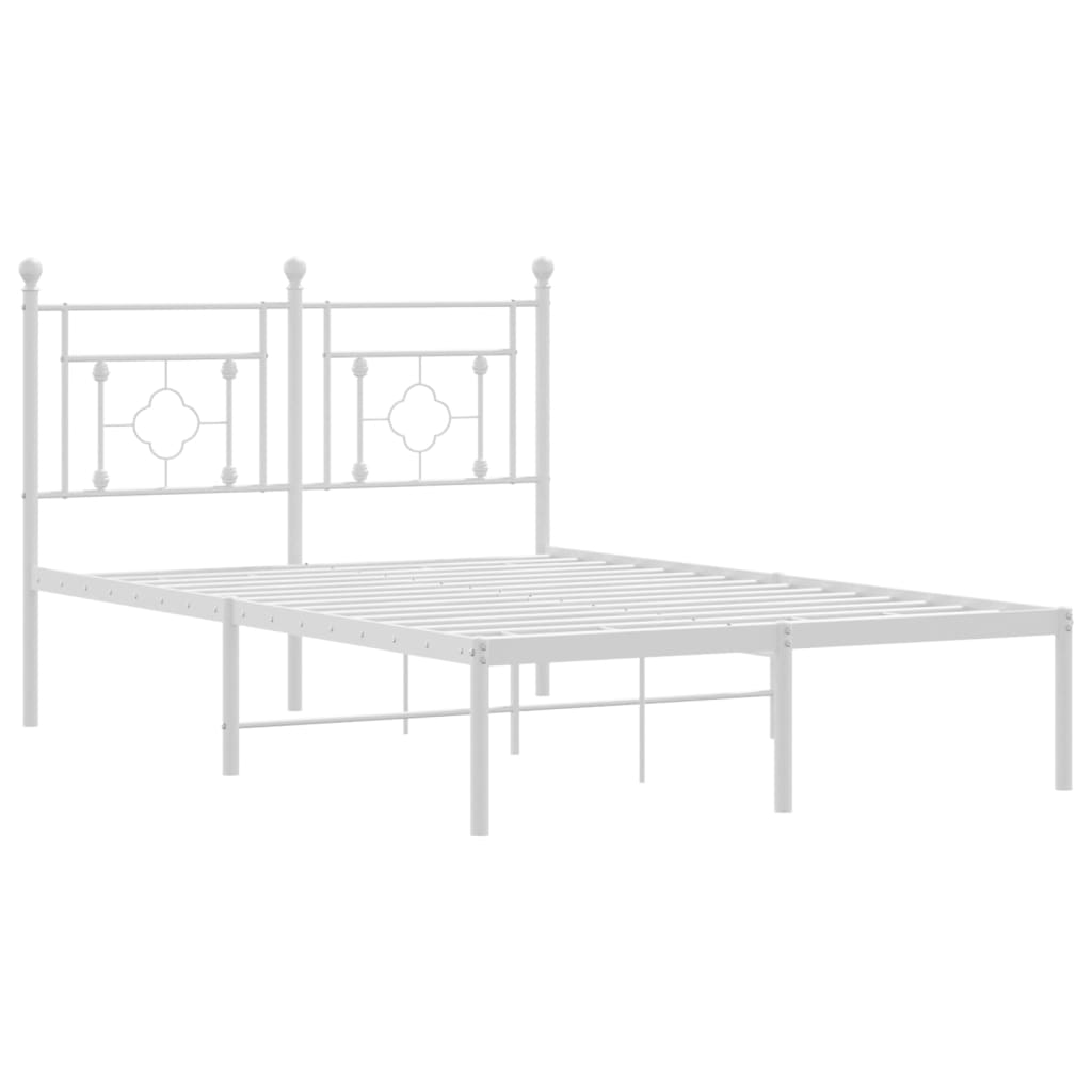 Sengeramme i metall med hodegavl hvit 120x190 cm