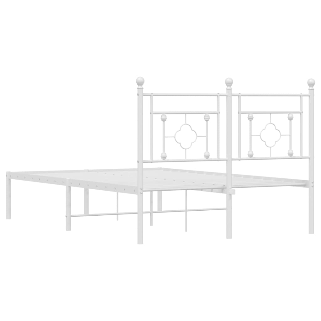 Sengeramme i metall med hodegavl hvit 120x190 cm