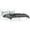 Sengeramme i metall med hodegavl hvit 135x190 cm
