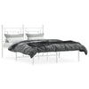 Sengeramme i metall med hodegavl hvit 140x190 cm