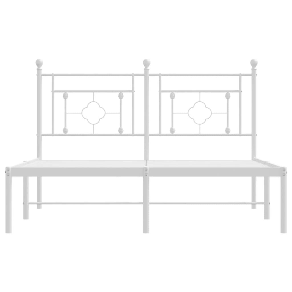 Sengeramme i metall med hodegavl hvit 140x190 cm