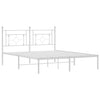 Sengeramme i metall med sengegavl hvit 150x200 cm