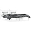 Sengeramme i metall med hodegavl hvit 183x213 cm