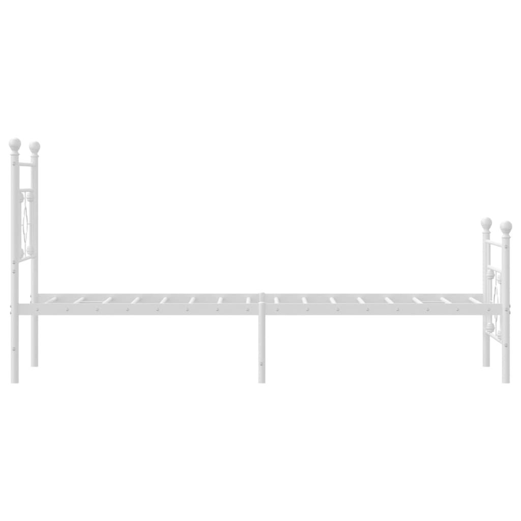 Sengeramme i metall med hode- og fotgavl hvit 80x200 cm