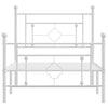 Sengeramme i metall med hode- og fotgavl hvit 100x190 cm