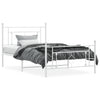Sengeramme i metall med hode- og fotgavl hvit 107x203 cm