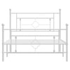 Sengeramme i metall med hode- og fotgavl hvit 107x203 cm