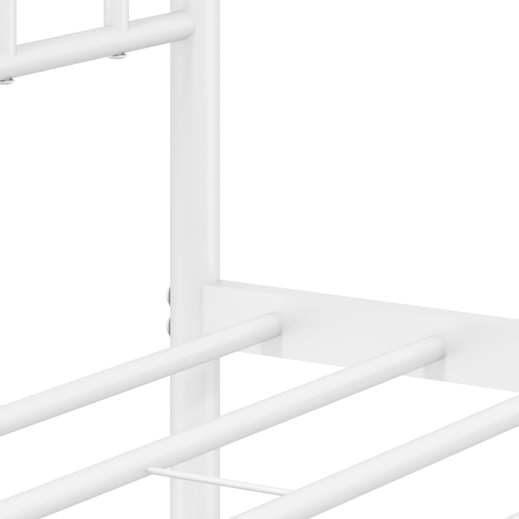 Sengeramme i metall med hode- og fotgavl hvit 107x203 cm