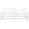 Sengeramme i metall med hode- og fotgavl hvit 183x213 cm
