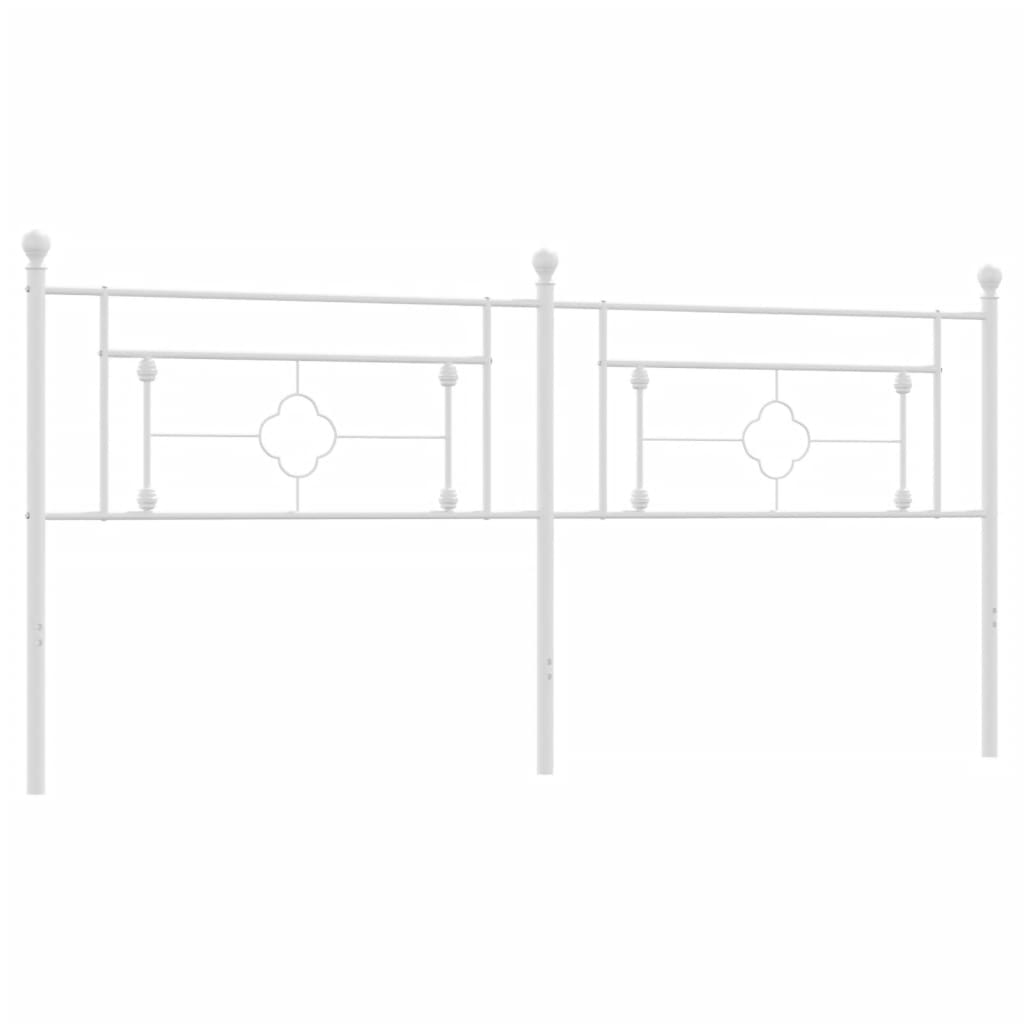 Utskiftbar sengegavl i metall hvit 200 cm