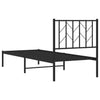 Sengeramme i metall med hodegavl svart 75x190 cm