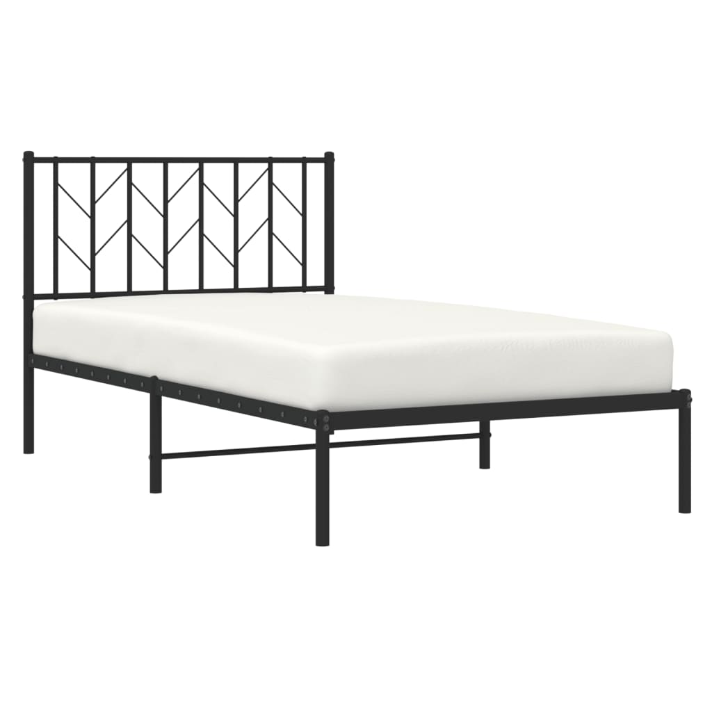 Sengeramme i metall med hodegavl svart 100x190 cm