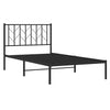 Sengeramme i metall med hodegavl svart 100x190 cm